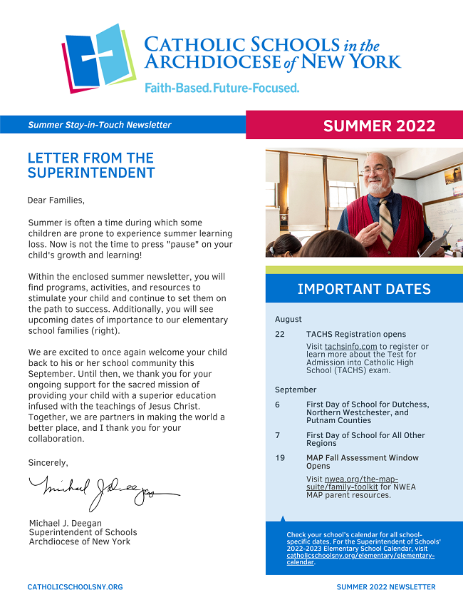 2022 Summer Parent Newsletter